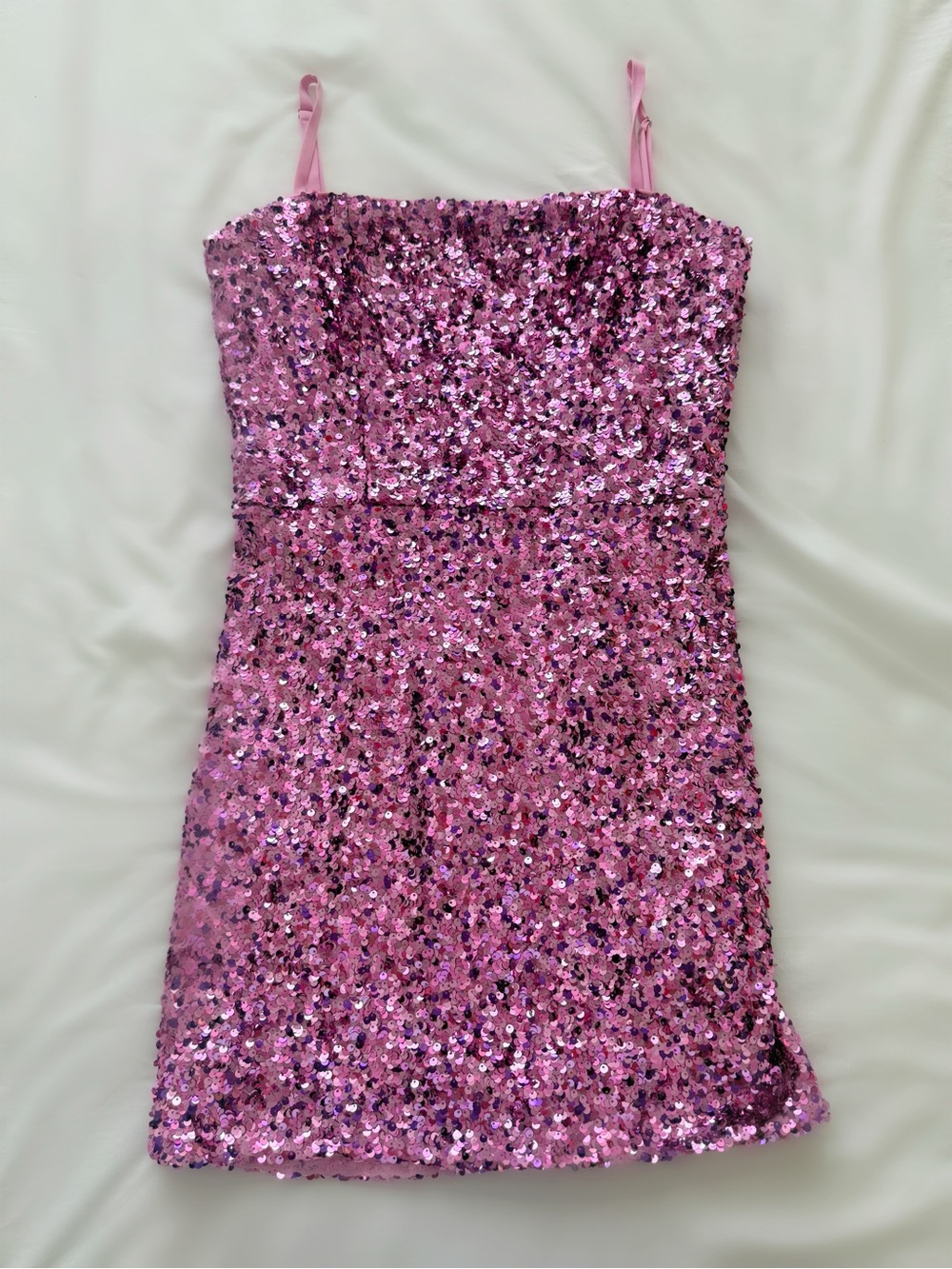 Dress the Population Pink Sequin Strap Dress